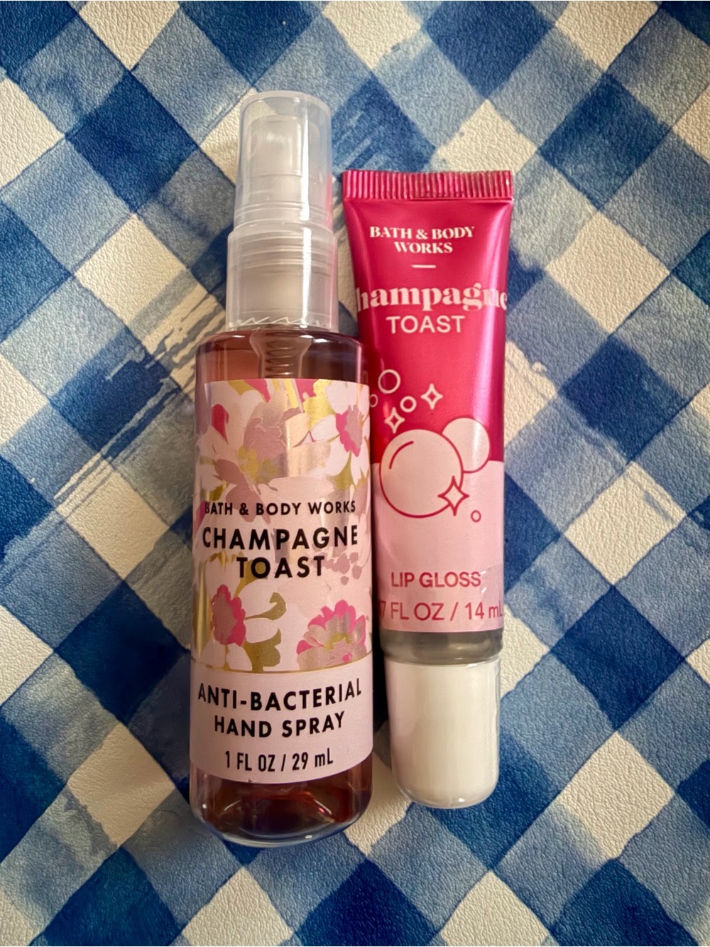 NWT Bath & Body Works Champagne Toast Lip Gloss and Anti-Bacterial Hand Spray